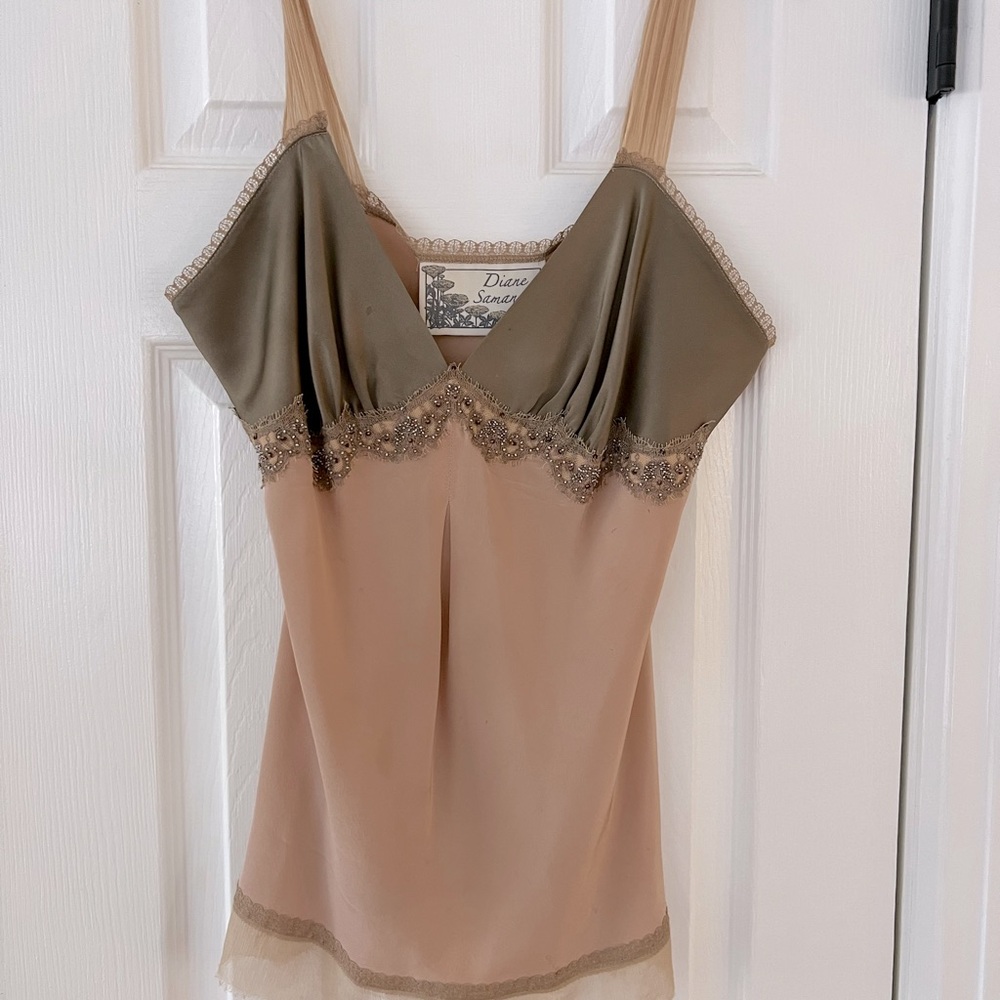 Diane Samandi Silk camisole with beading Size L